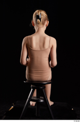 Whole Body Woman Underwear Slim Sitting Studio photo references